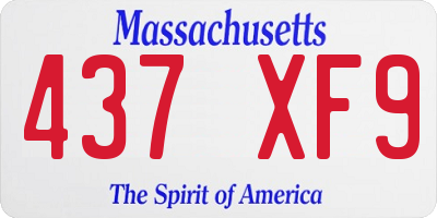 MA license plate 437XF9