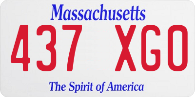 MA license plate 437XG0