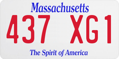 MA license plate 437XG1
