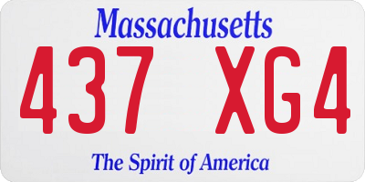 MA license plate 437XG4