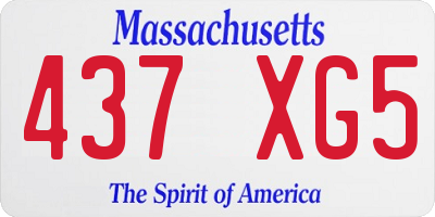 MA license plate 437XG5