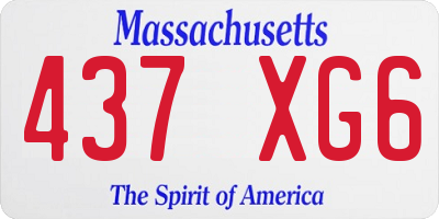 MA license plate 437XG6