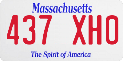 MA license plate 437XH0