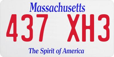 MA license plate 437XH3