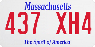 MA license plate 437XH4