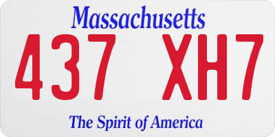 MA license plate 437XH7