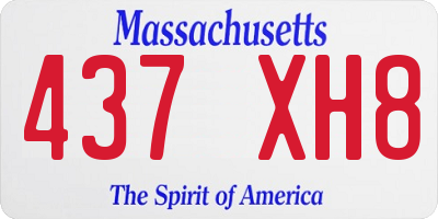 MA license plate 437XH8