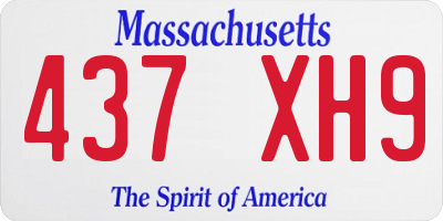MA license plate 437XH9