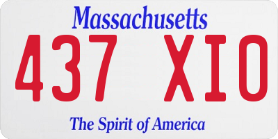 MA license plate 437XI0