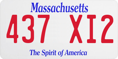 MA license plate 437XI2