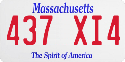 MA license plate 437XI4