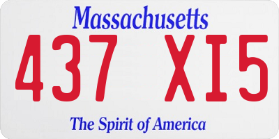 MA license plate 437XI5