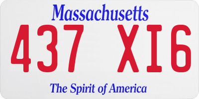 MA license plate 437XI6