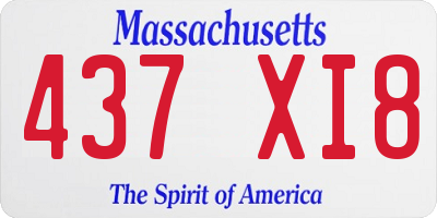 MA license plate 437XI8