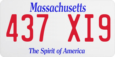 MA license plate 437XI9