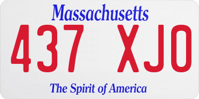 MA license plate 437XJ0