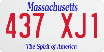 MA license plate 437XJ1