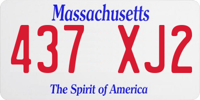 MA license plate 437XJ2