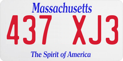 MA license plate 437XJ3