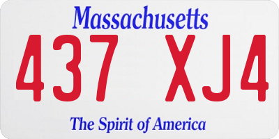 MA license plate 437XJ4
