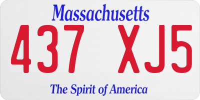 MA license plate 437XJ5