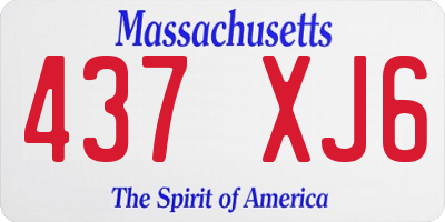 MA license plate 437XJ6