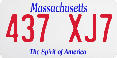 MA license plate 437XJ7