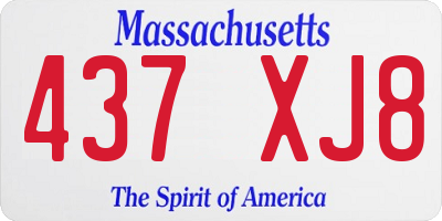 MA license plate 437XJ8