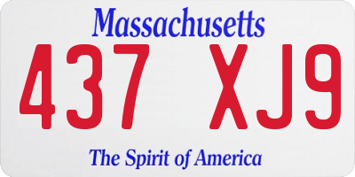 MA license plate 437XJ9