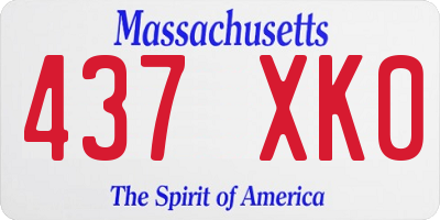 MA license plate 437XK0