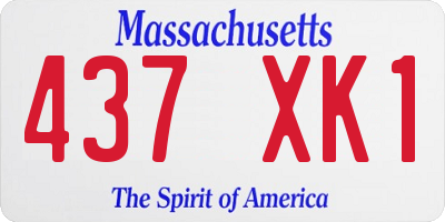 MA license plate 437XK1