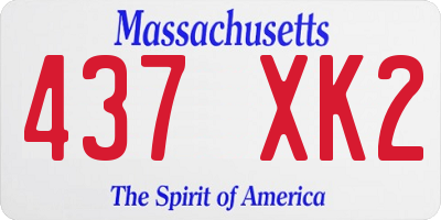 MA license plate 437XK2