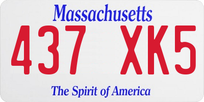 MA license plate 437XK5