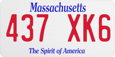 MA license plate 437XK6