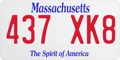MA license plate 437XK8