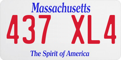 MA license plate 437XL4