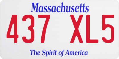 MA license plate 437XL5