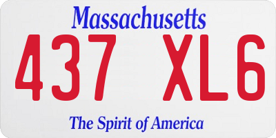 MA license plate 437XL6