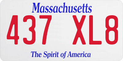 MA license plate 437XL8