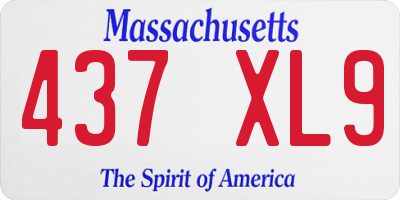 MA license plate 437XL9