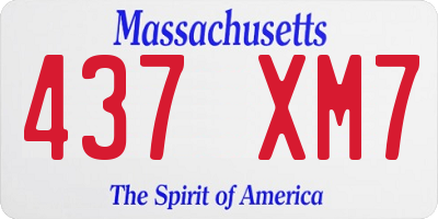 MA license plate 437XM7
