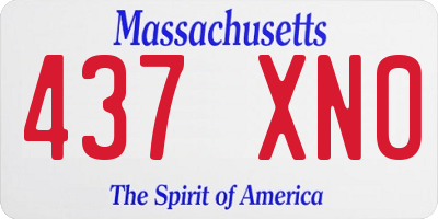 MA license plate 437XN0