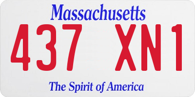 MA license plate 437XN1
