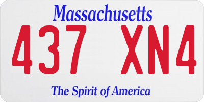 MA license plate 437XN4