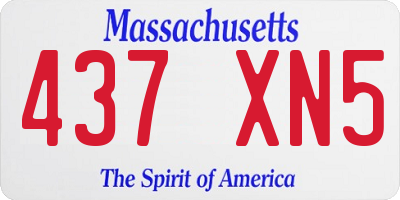 MA license plate 437XN5