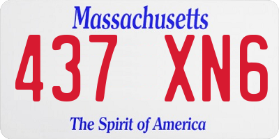 MA license plate 437XN6