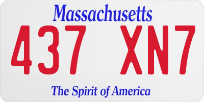 MA license plate 437XN7