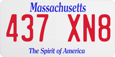 MA license plate 437XN8