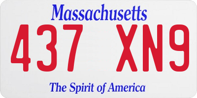 MA license plate 437XN9