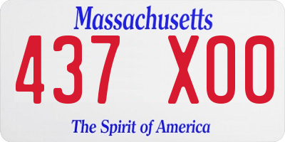 MA license plate 437XO0